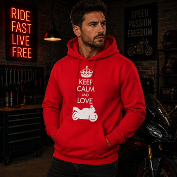 BLUZA Z KAPTUREM M8 KEEP CALM & LOVE MOTO